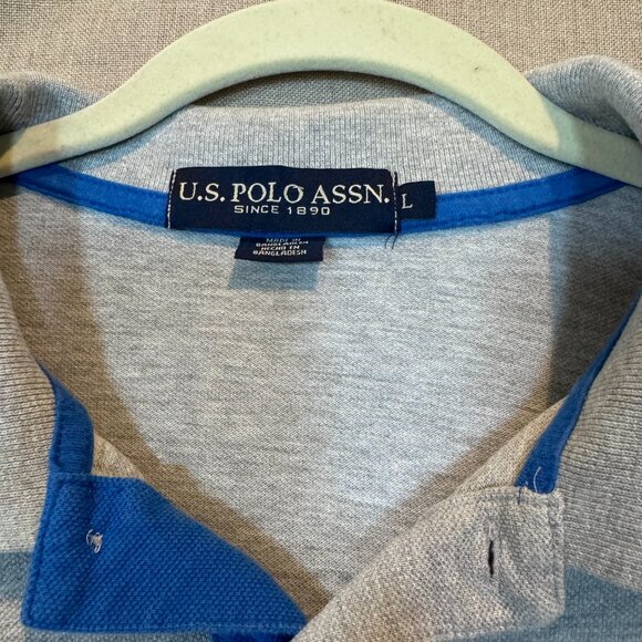 U.S. Polo Assn. Classic Fit Polo Shirt Gray with Embroidered Horsemen Large - Picture 4 of 7